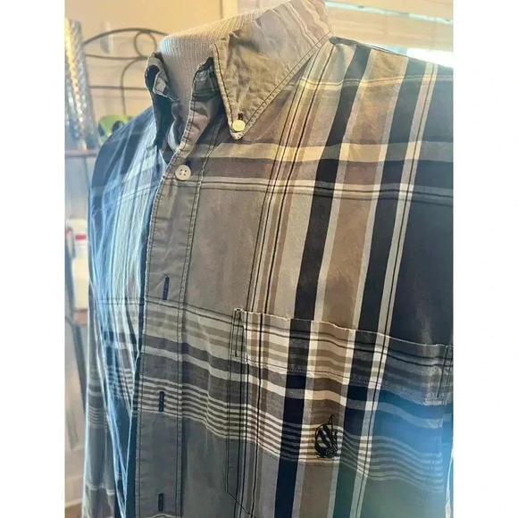 NAUTICA long sleeve plaid button up mens size large - Picture 3 of 6